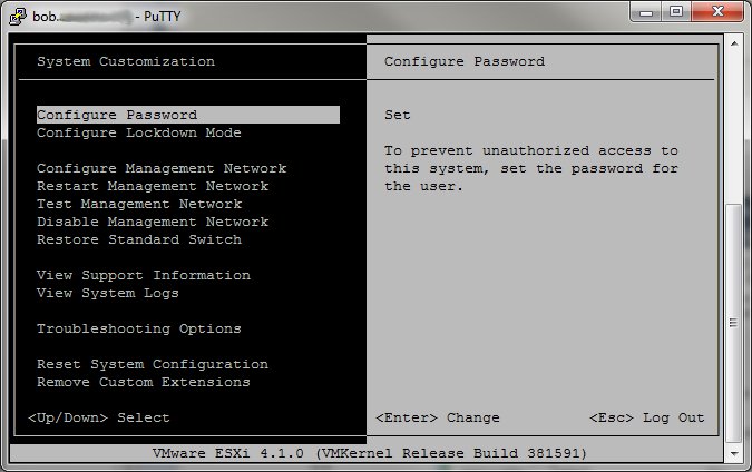 Access The Esxi Direct Console User Interface Dcui Over Ssh Vhersey